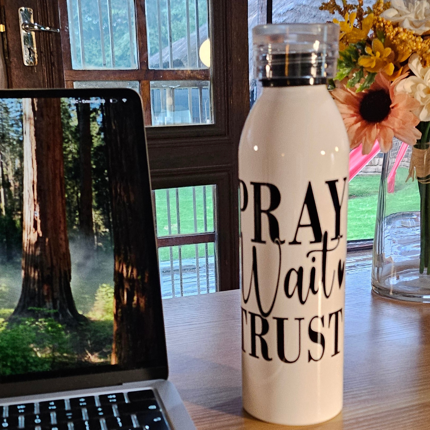 Pray-Trust-Wait Water Bottle