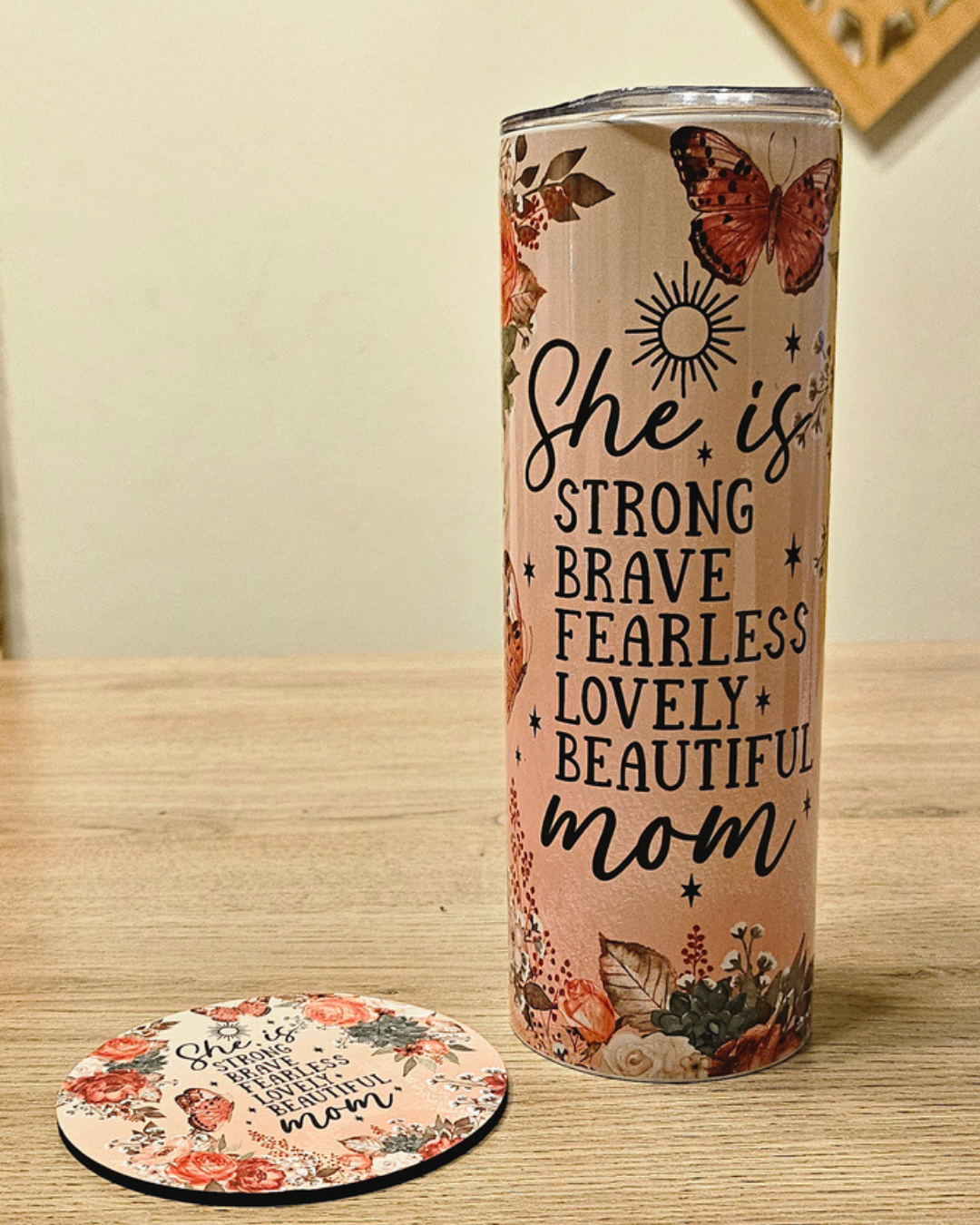 Mom Affirmation Tumbler & Coaster Set – A Daily Reminder of Love