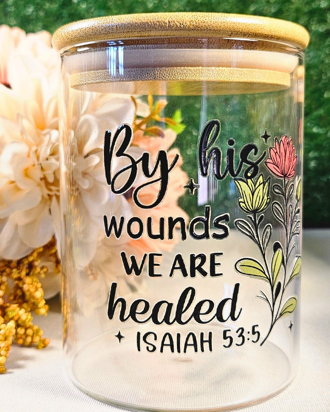 “By His Wounds We Are Healed” Prayer Jar (Round M)