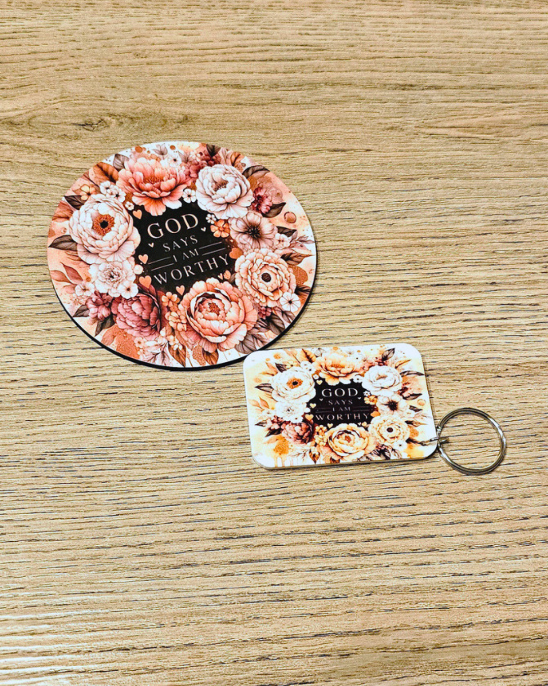 God Says I Am Collection – Coaster & Keyring Set