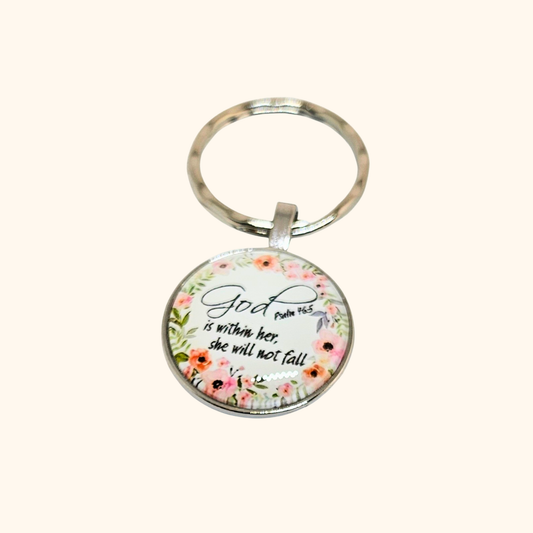 Scripture Keyring – Floral Design
