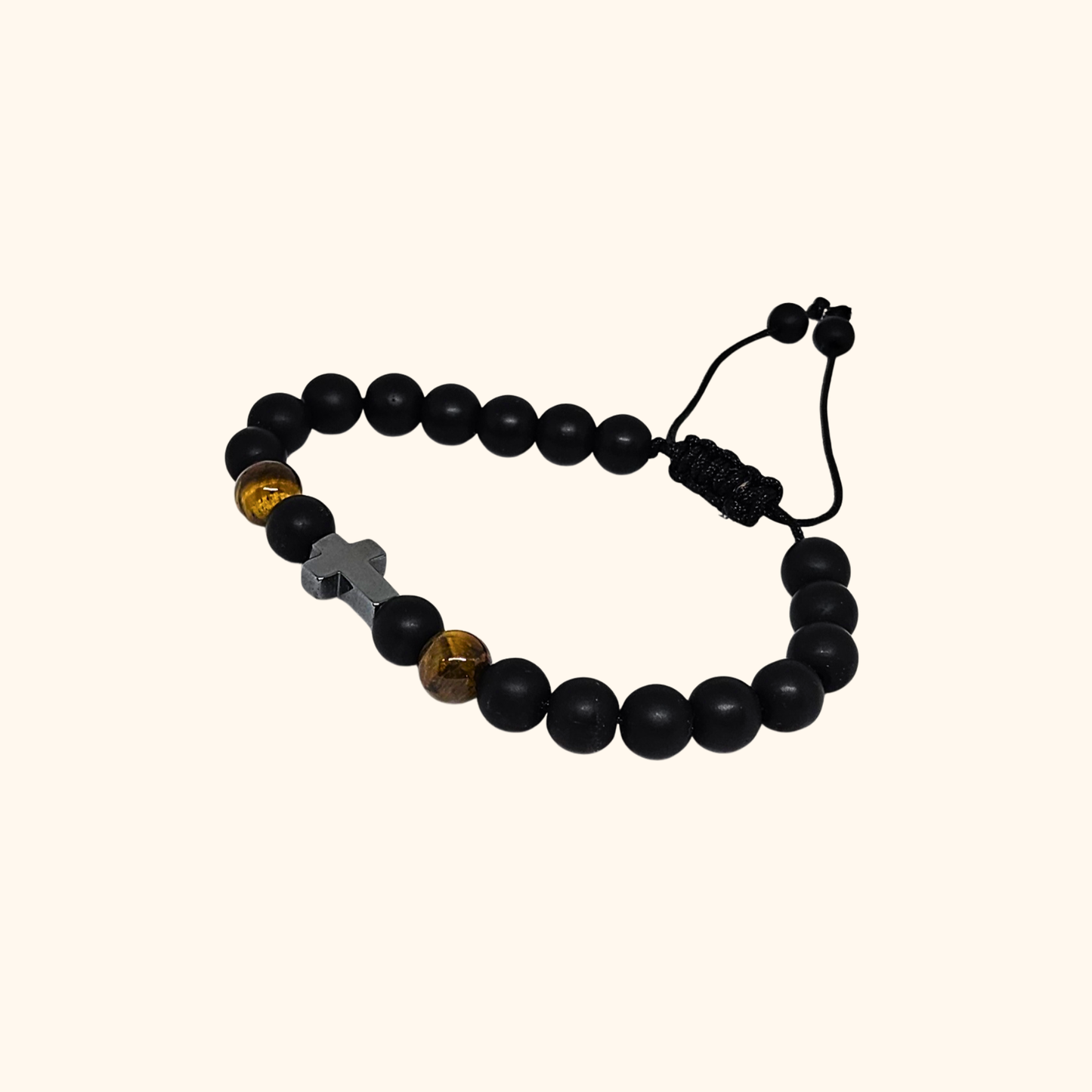 Men’s Cross Bead Bracelet
