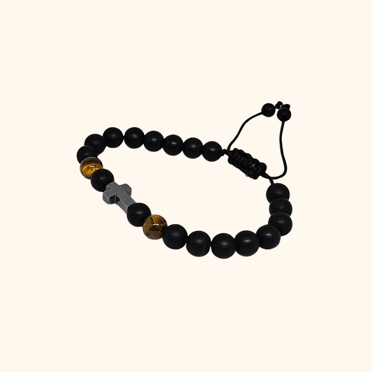 Men’s Cross Bead Bracelet