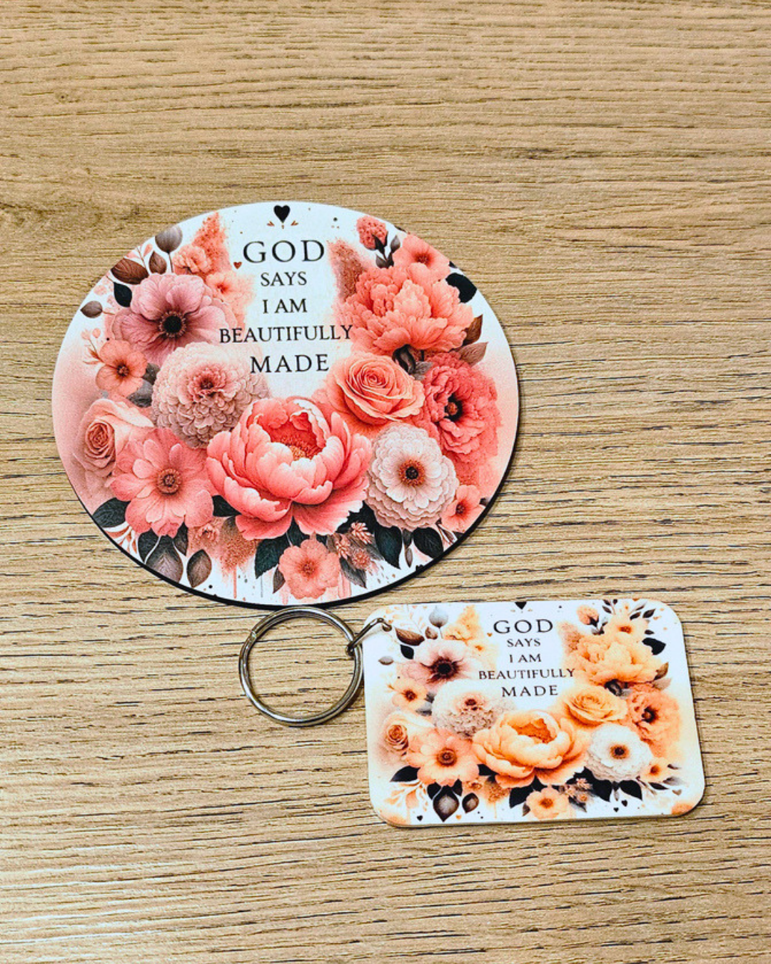 God Says I Am Collection – Coaster & Keyring Set