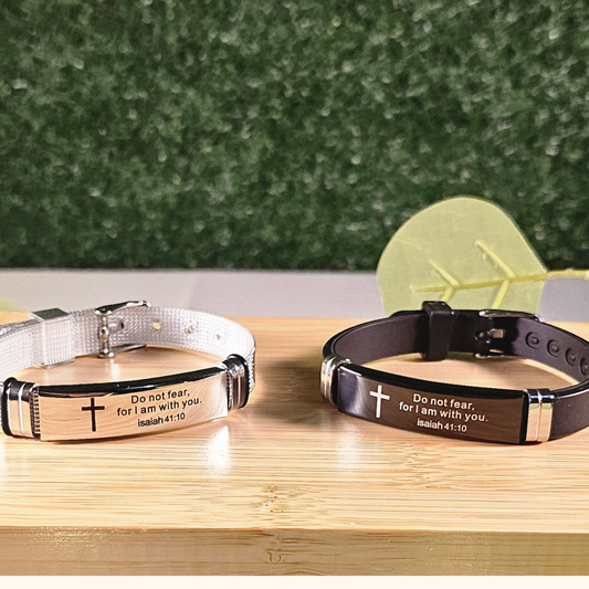 Faith Over Fear Scripture Bracelet (His & Hers Set)