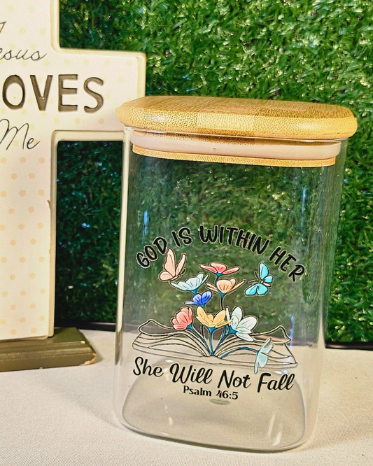 “She Will Not Fall” Prayer Jar (Square L)