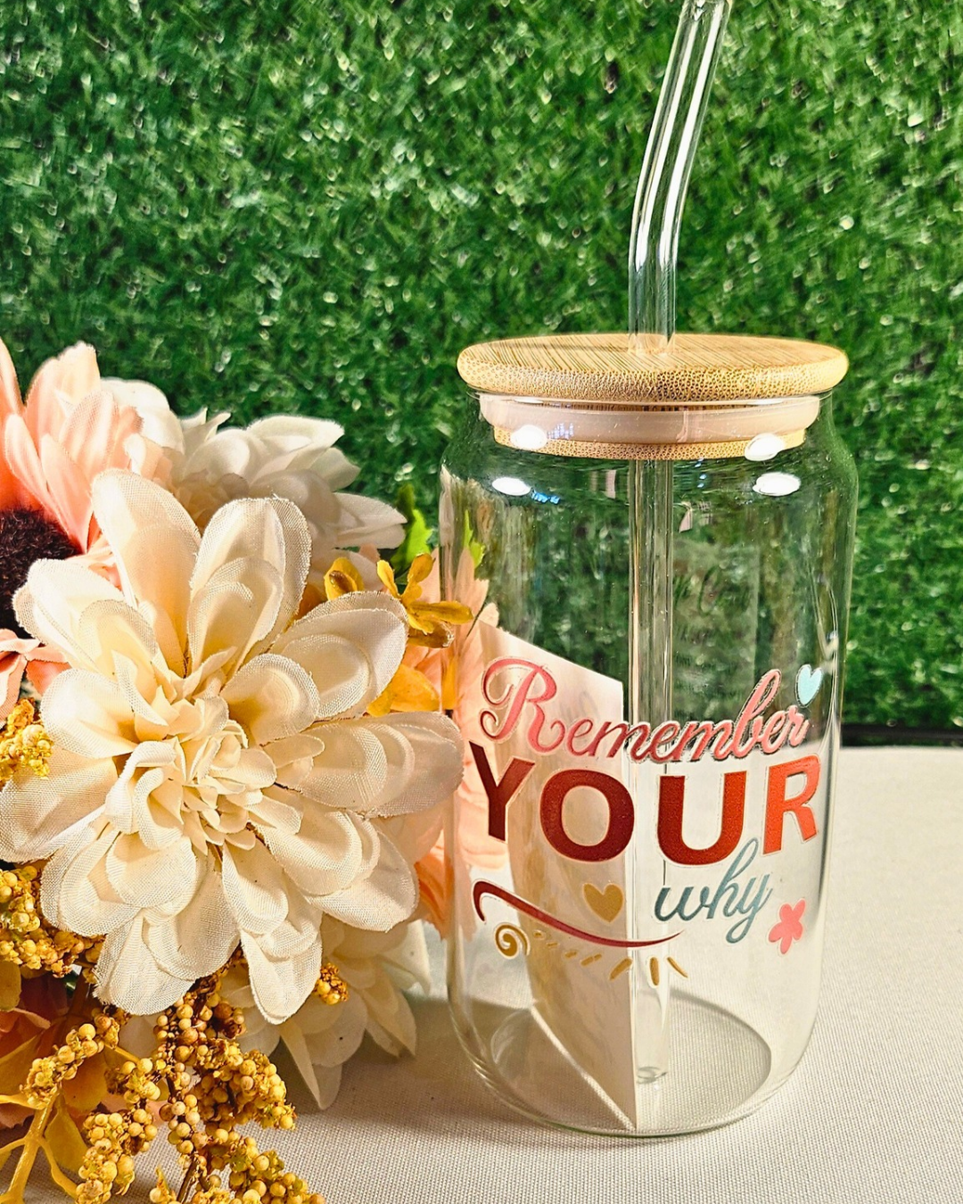 Remember your Why Glass Tumbler