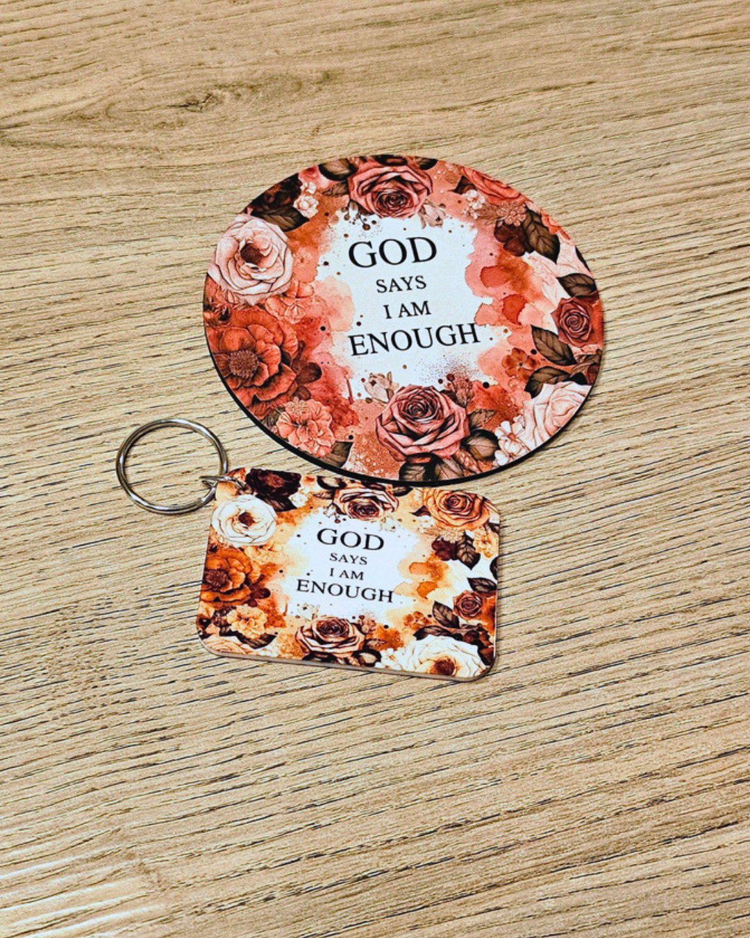 God Says I Am Collection – Coaster & Keyring Set