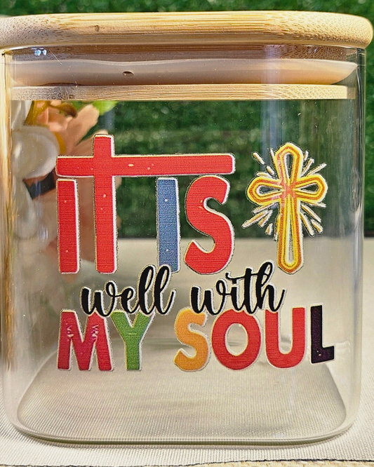 “It Is Well With My Soul” Prayer Jar (Square M)